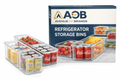 AOB Refrigerator Organizer Bins Set – Clear Plastic Fridge Storage Containers for Freezer & Pantry, Stackable Kitchen Organization Bins for Drinks, Fruits & Vegetables, BPA-Free