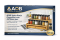 AOB Spice Rack Organizer with 24 Glass Jars – Complete Countertop or Drawer Spice Organization Set